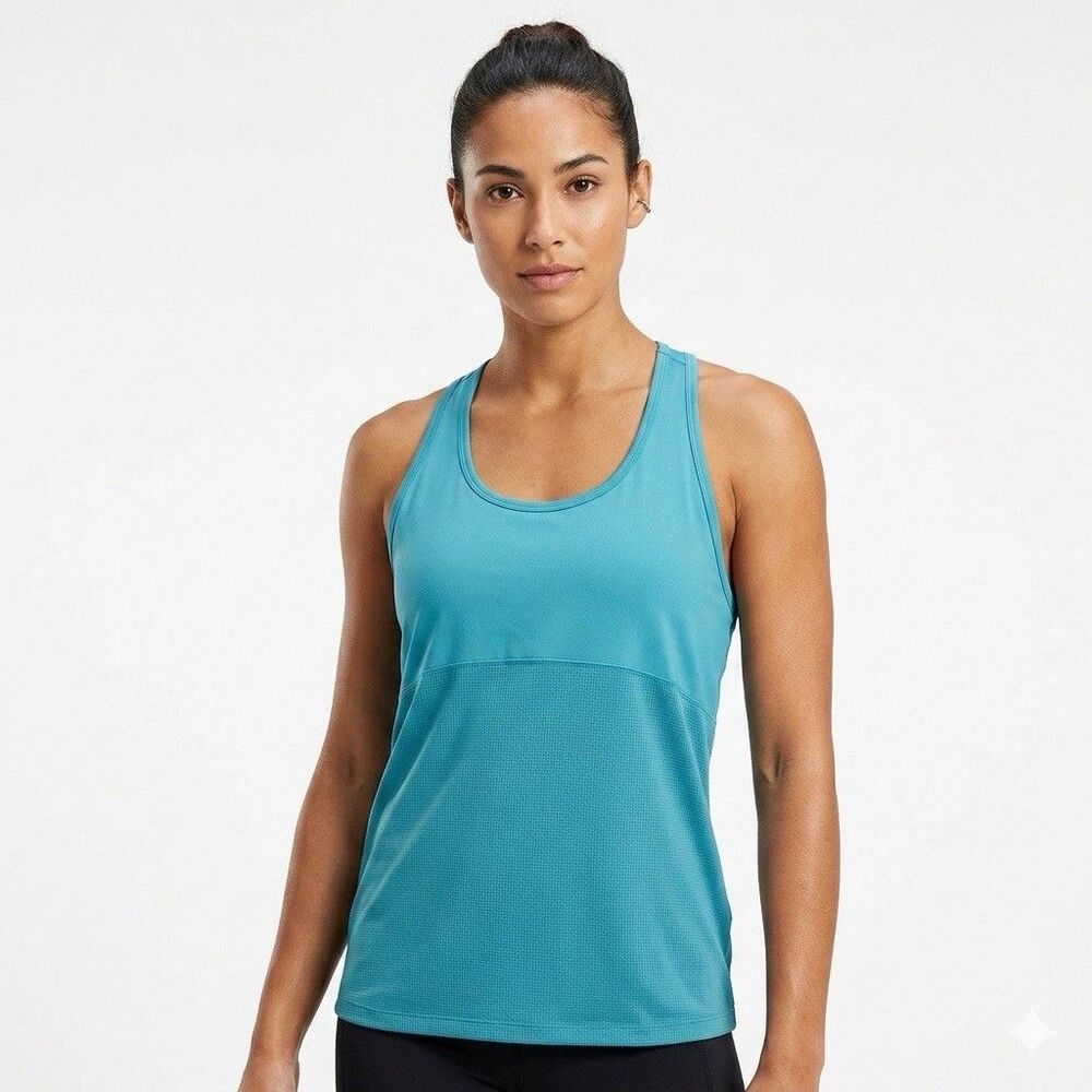 Fabletics Tank Top Womens 3X Teal Gorpcore Athletic Gym Yoga Activewear Casual